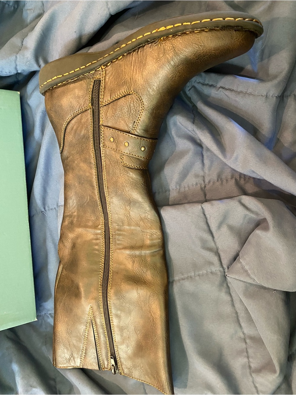 b.o.c. Women's Brown Mid-Calf Leather Boots with Buckle Detail - Picture 4 of 7